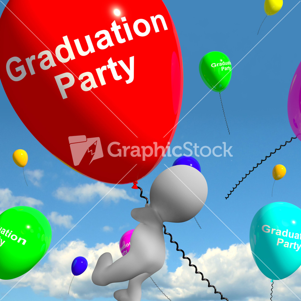 Graduation Balloons Showing School College Or University Graduations