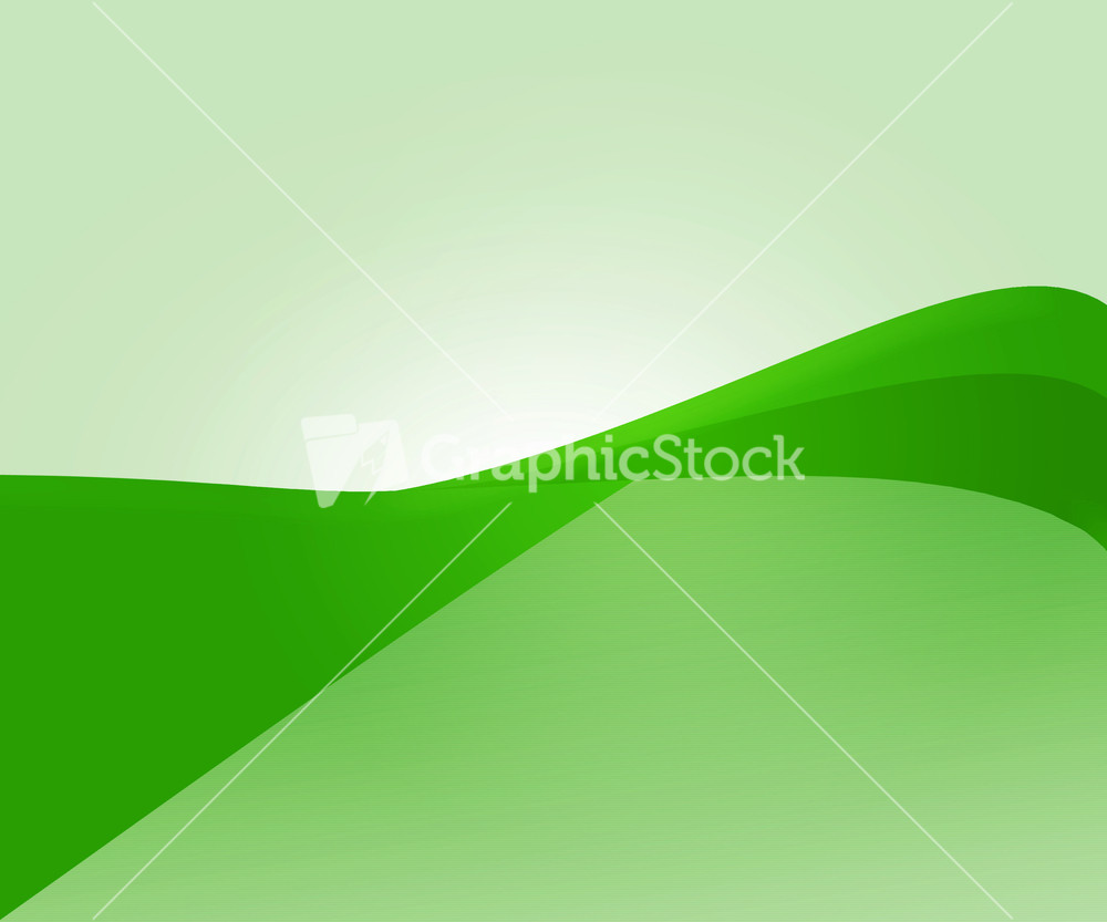 Green Wave Abstract Shapes Background