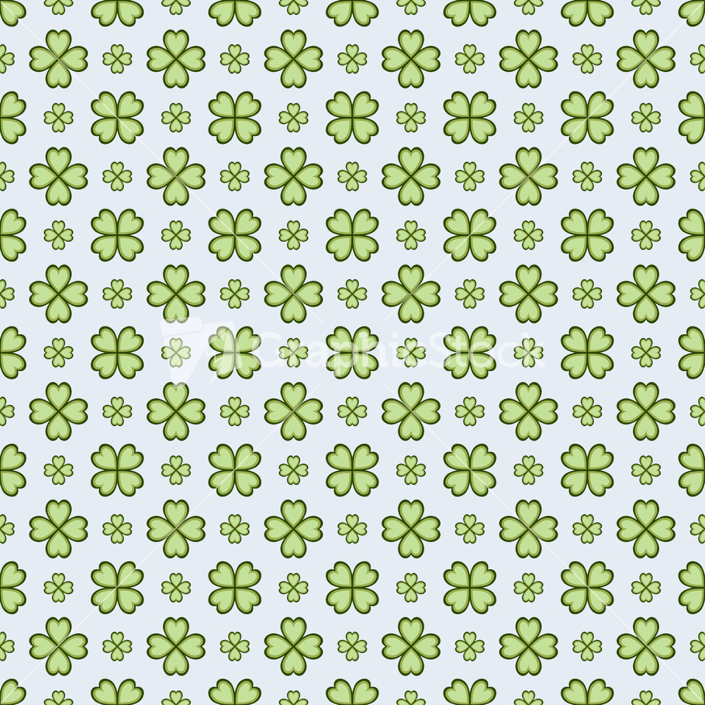 Green Monochrome Shamrock Pattern