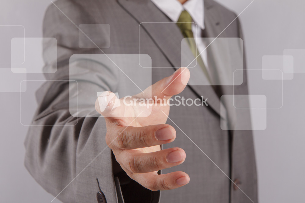 Hand Touch The Touch Screen Interface