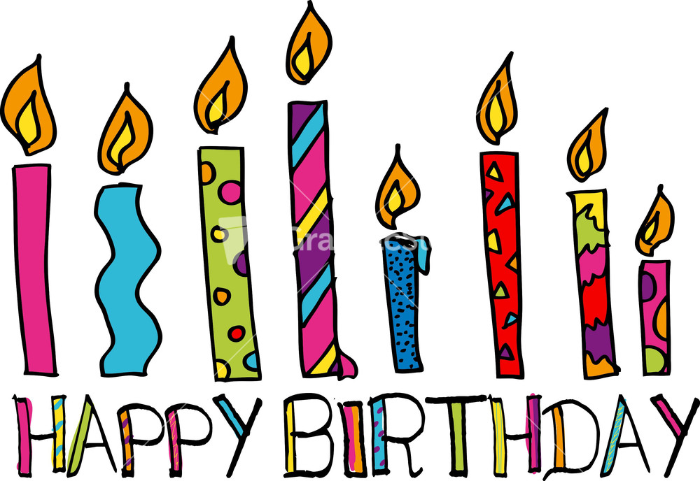 Happy Birthday Candles. Vector Illustration Stock Image