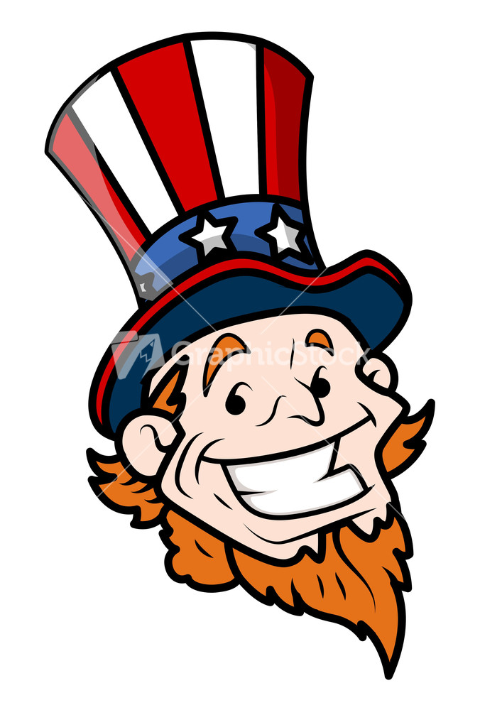 Happy Uncle Sam Cartoon Face