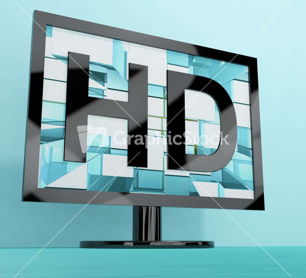 Hd Monitor Representing High Definition Television Or Tv