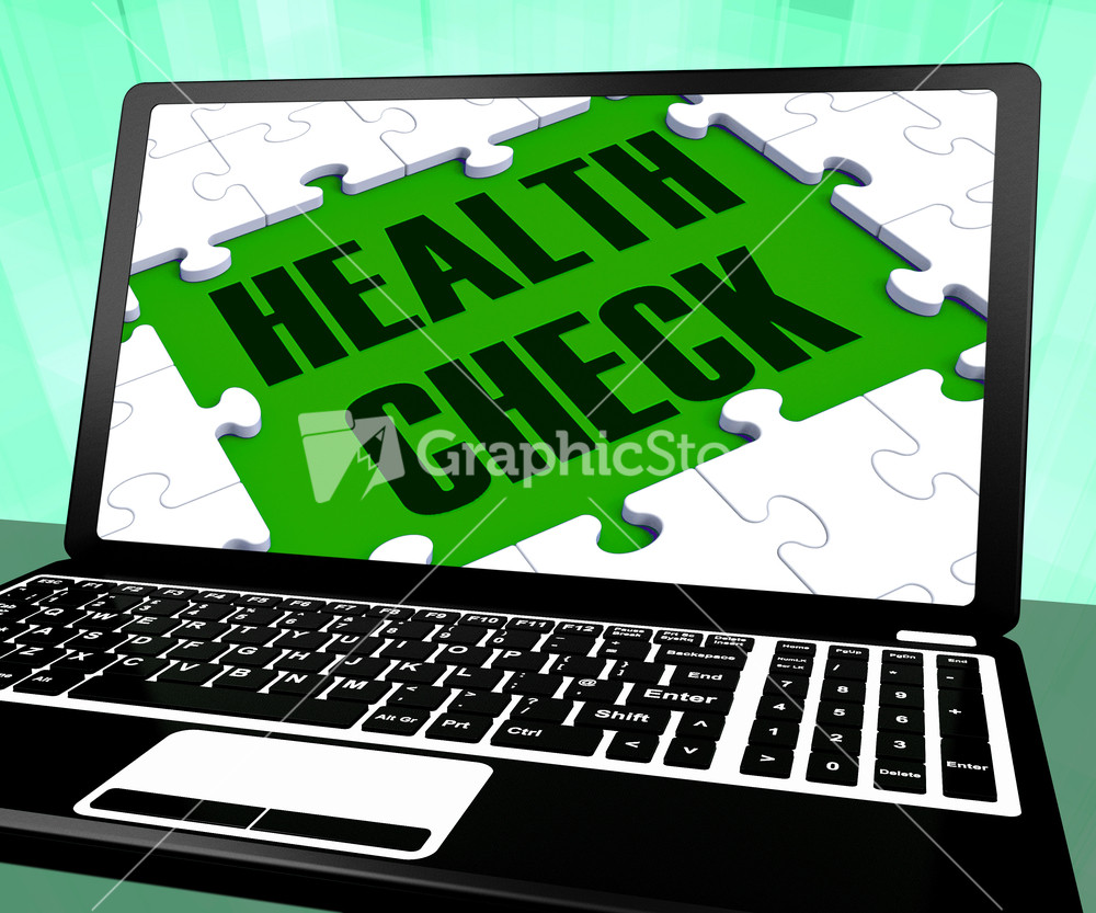 Health Check On Laptop Shows Well Being