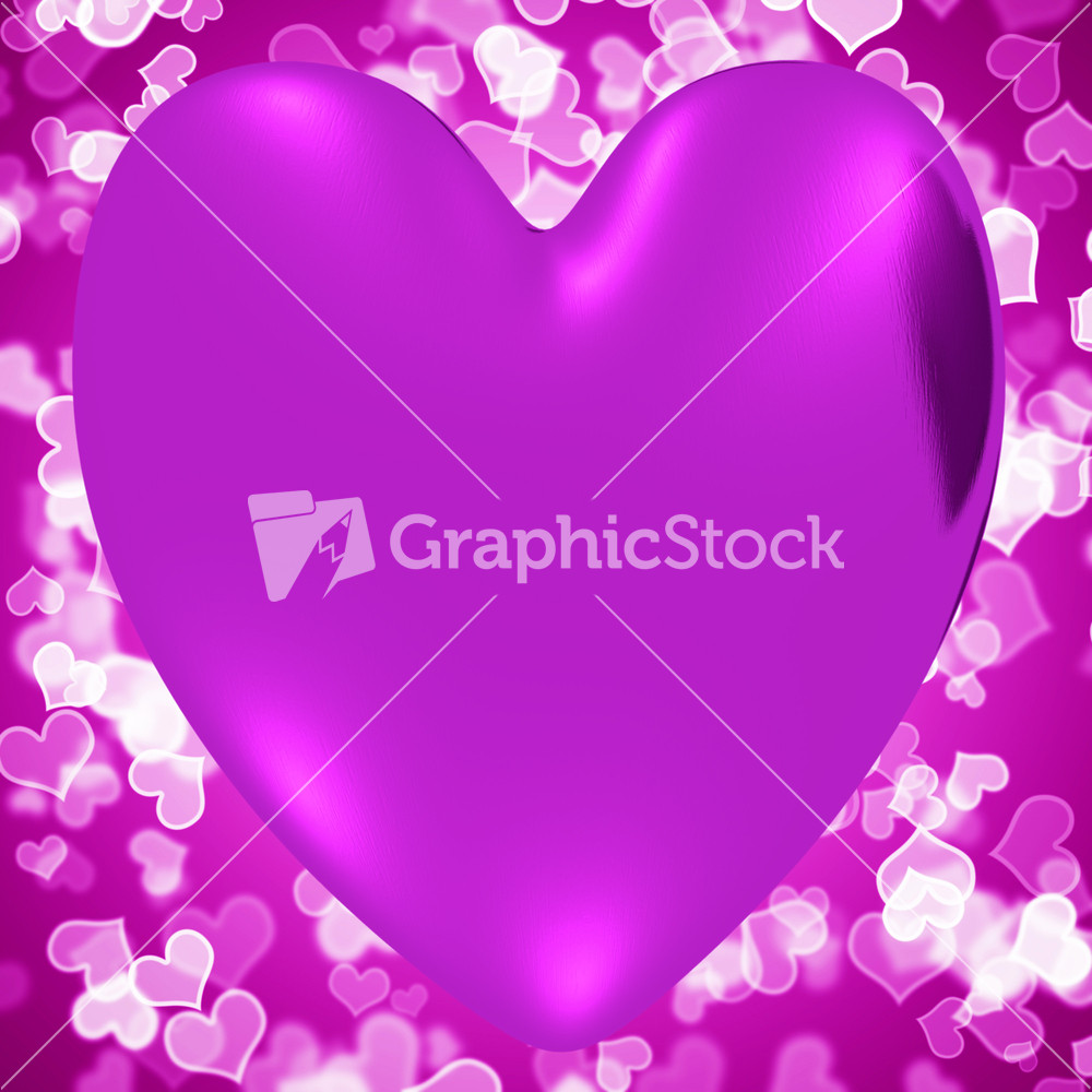Heart With Mauve Hearts Background Showing Loving And Romance