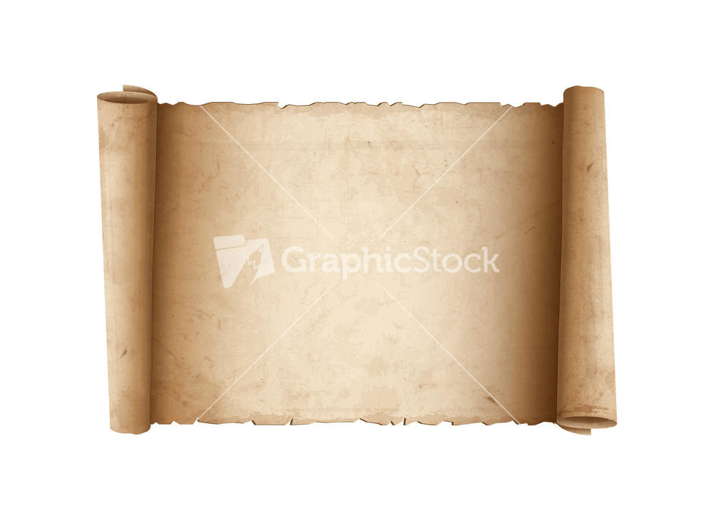 Horizontal Old Scroll Paper Stock Image