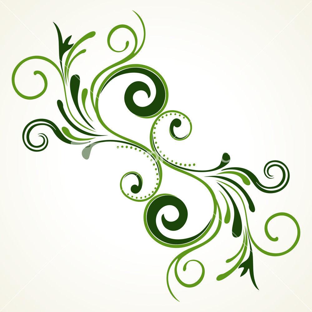 Isolated Green Flourish Pattern