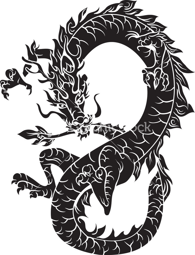 Japanese Vector Dragon Stock Image