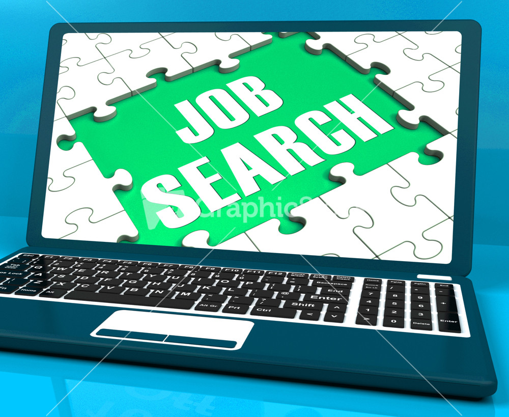 Job Search On Laptop Shows Online Recruitment