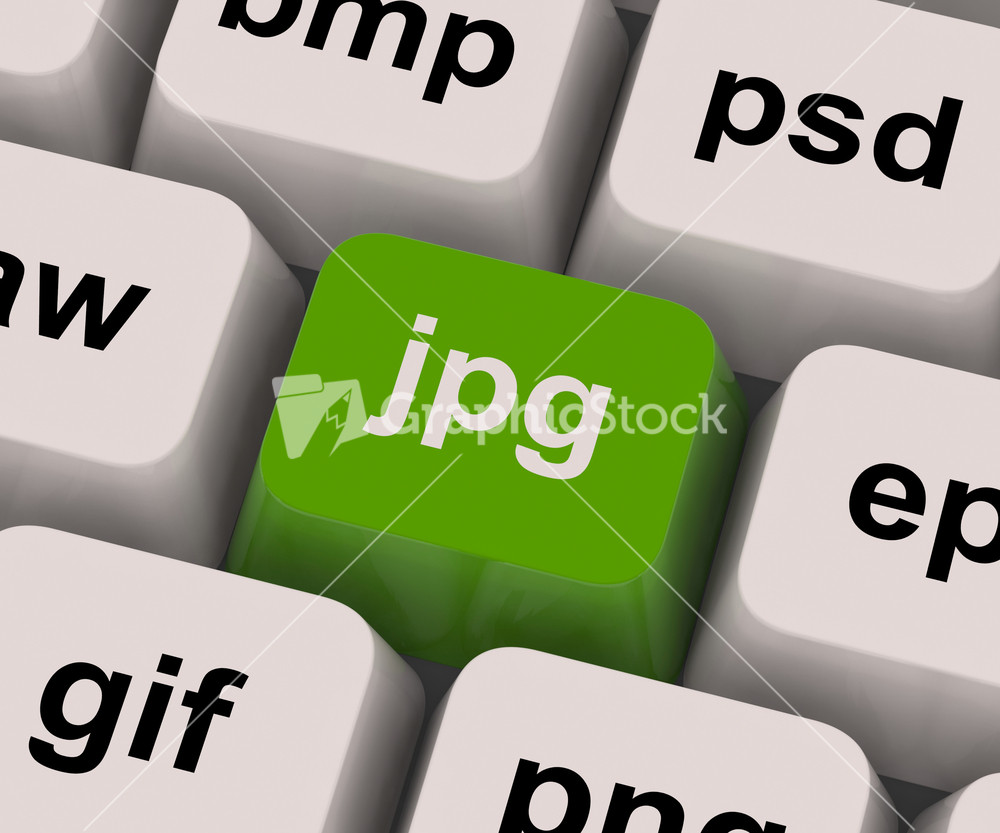 Jpg Key Shows Image Format For Internet Pictures