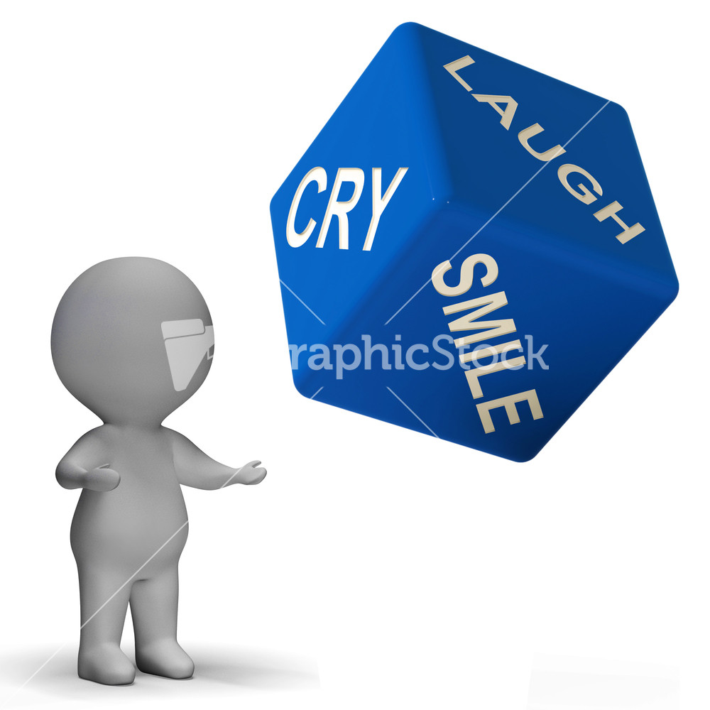 Laugh Cry Smile Dice Represents Different Emotions
