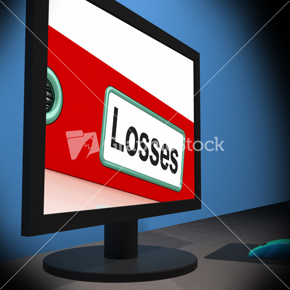Losses On Monitor Shows Financial Crisis