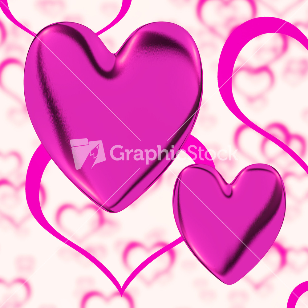 Mauve Hearts On A Heart Background Showing Love Romance And Romantic ...