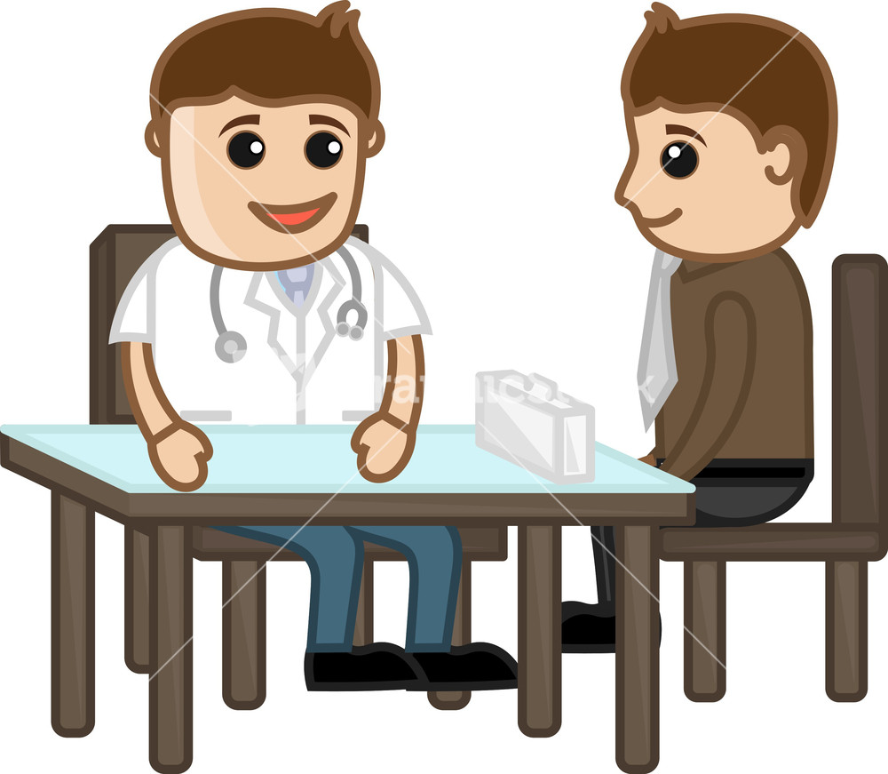 Medical Counselling - Cartoon Characters Stock Image