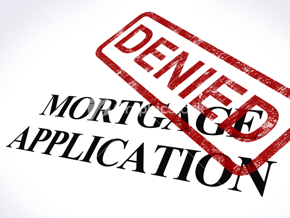 Mortgage Application Denied Stamp Shows Home Finance Refused