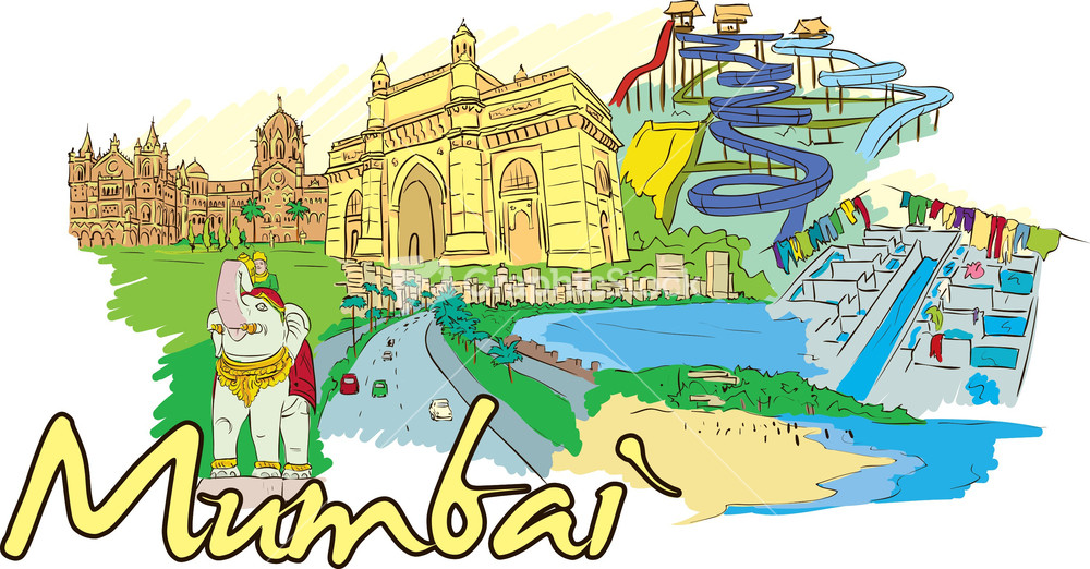 Mumbai Vector Doodle