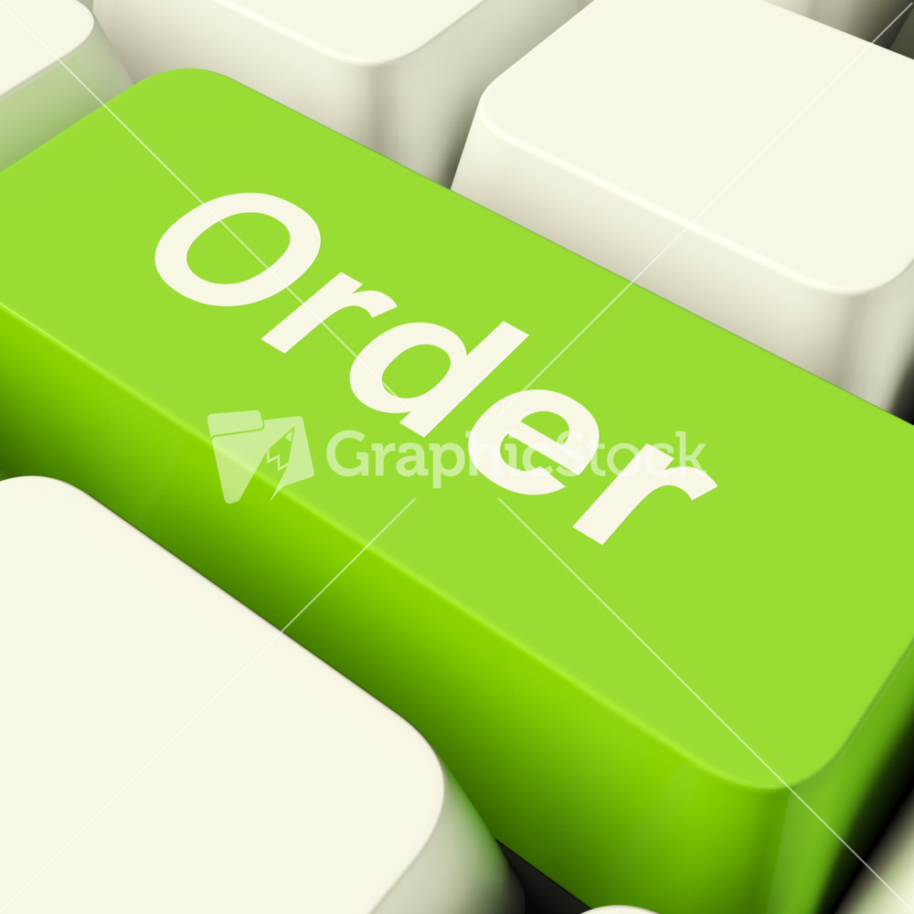 Order Computer Key In Green Showing Online Purchasing And Shopping
