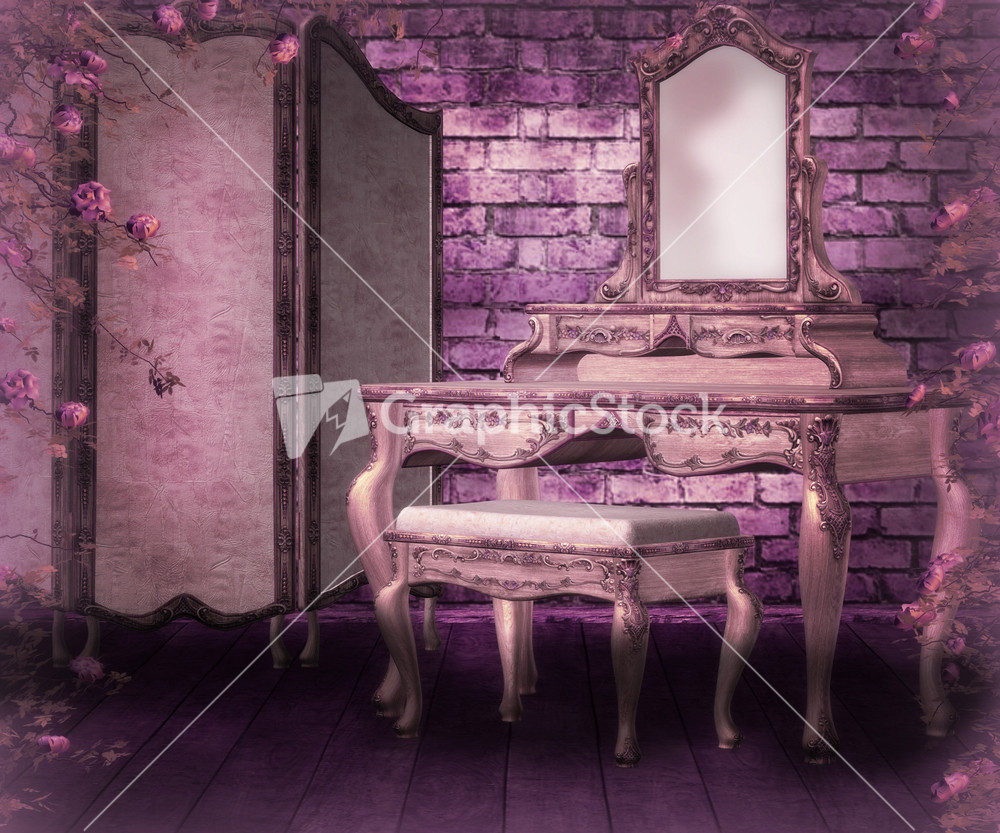 Pink Gothic Interior Background