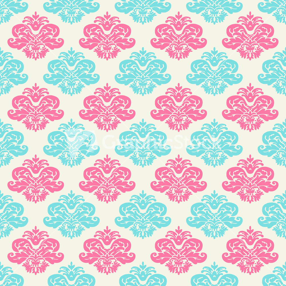 Pink And Turquoise Decorative Pattern