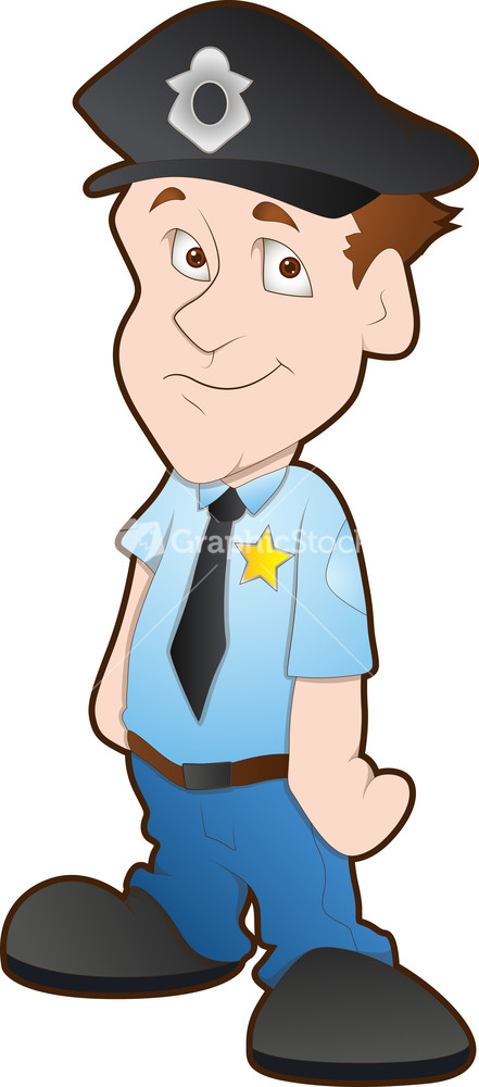 Police Officer - Cartoon Character Stock Image