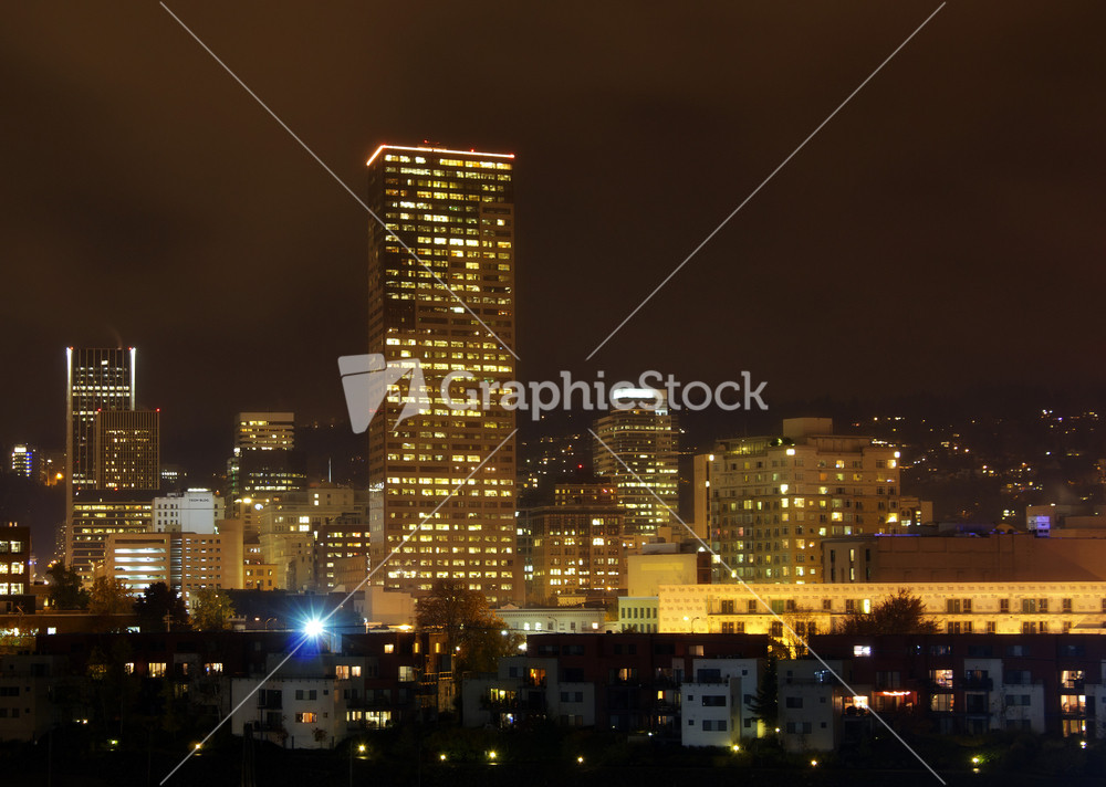 Portland City At Night