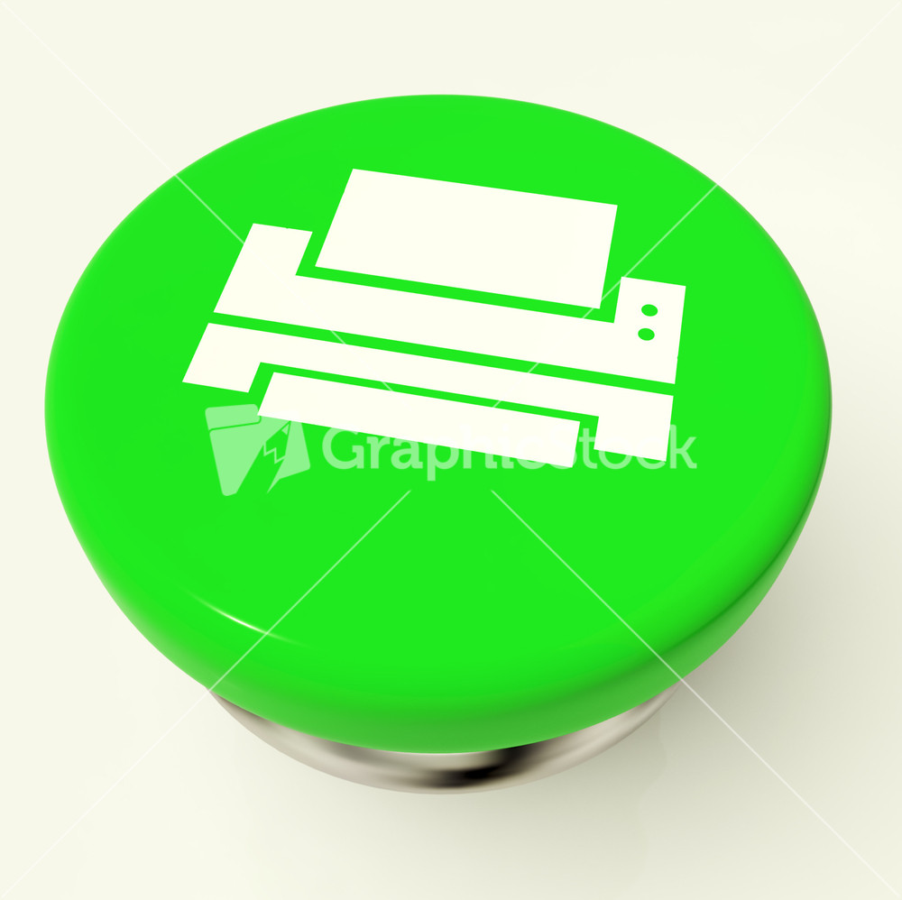 Print Icon Button As Symbol For Printing Or Printer Stock Image