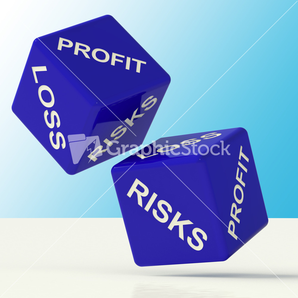 Profit Loss And Risks Dice Showing Market Risk