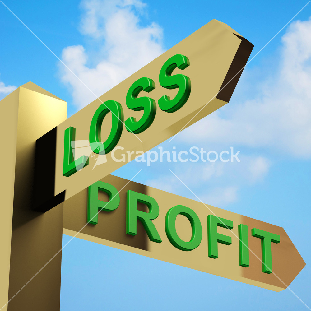 Profit Or Loss Directions On A Signpost