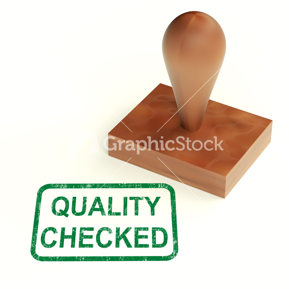 Quality Checked Stamp Shows Product Tested Ok