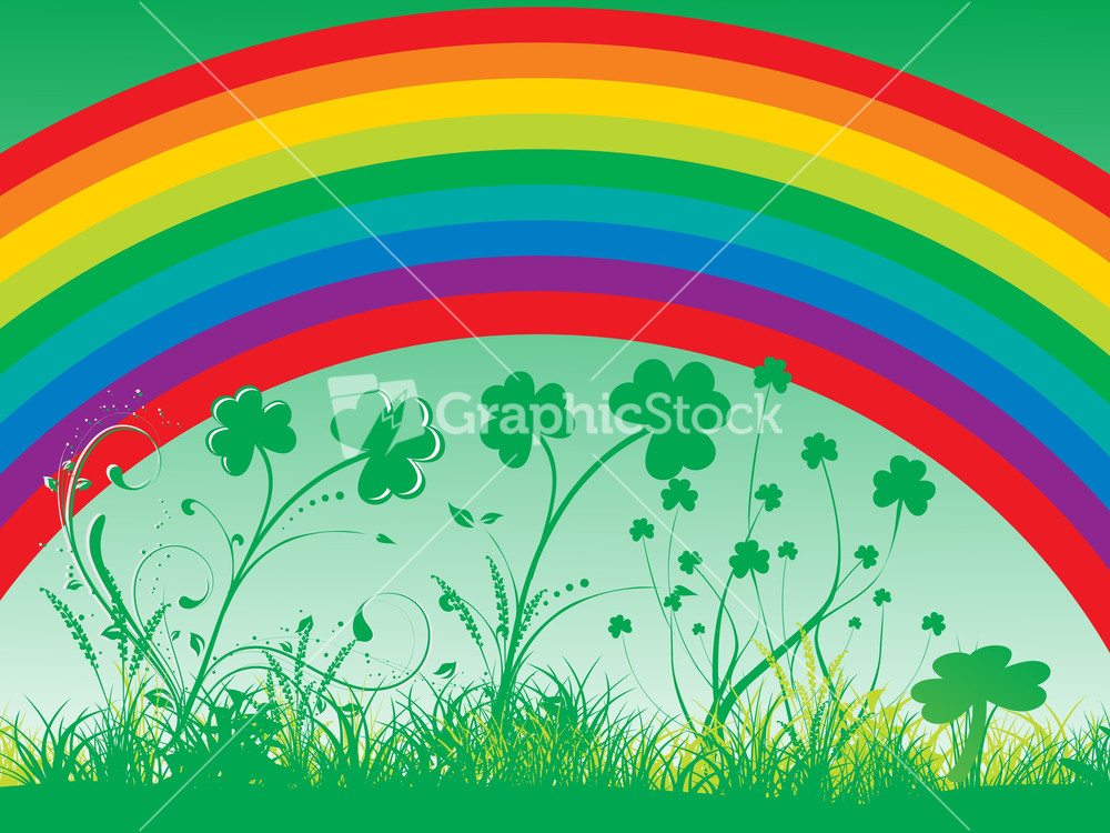 Rainbow Background With Shamrock Garden Rainbow Background With Shamrock Garden 17 March