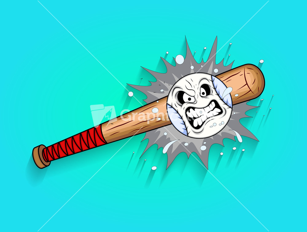 Retro Baseball And Bat Mascot Vector Stock Image