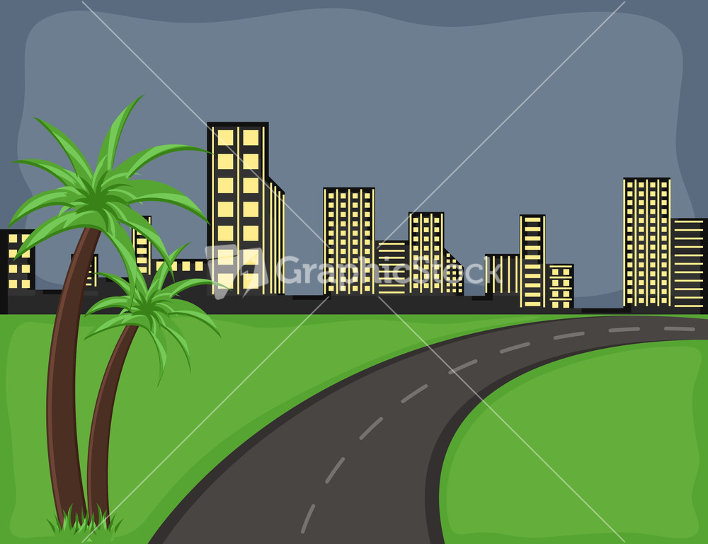 Road - Cartoon Background Vector Stock Image