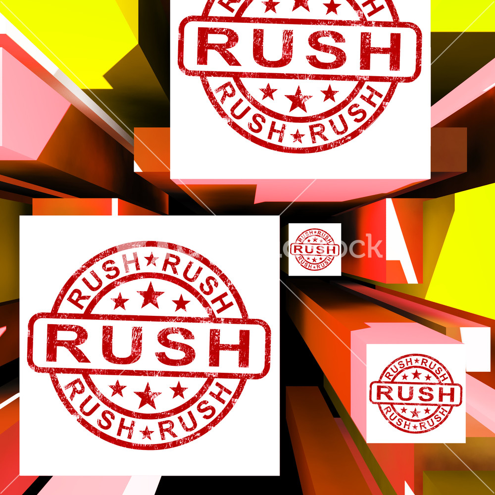 Rush On Cubes Showing Express Delivery