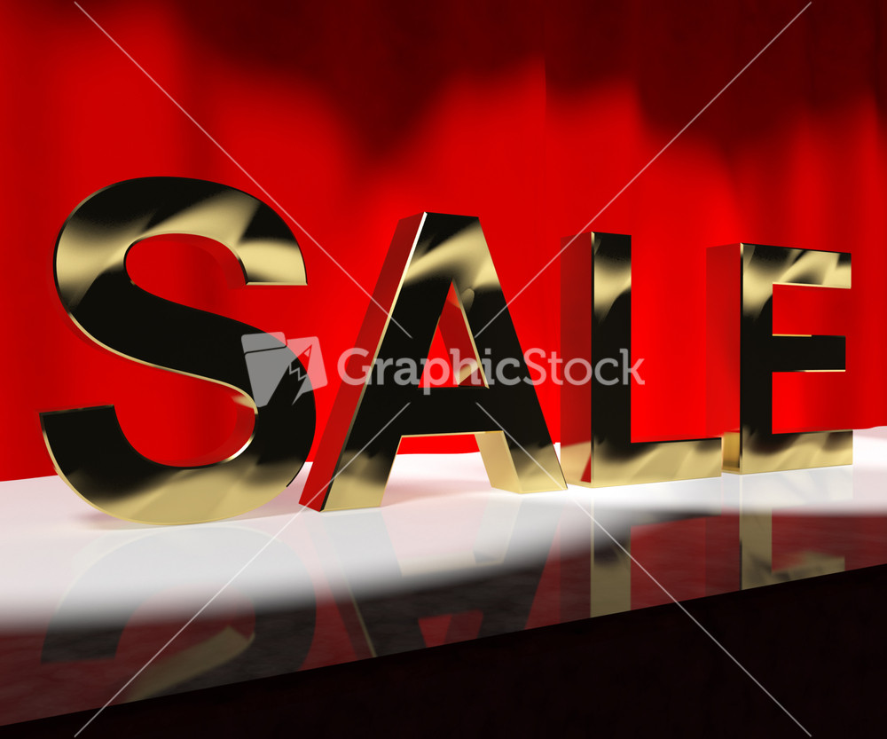 Sale Word On Stage Meaning Discount Show Or Shows