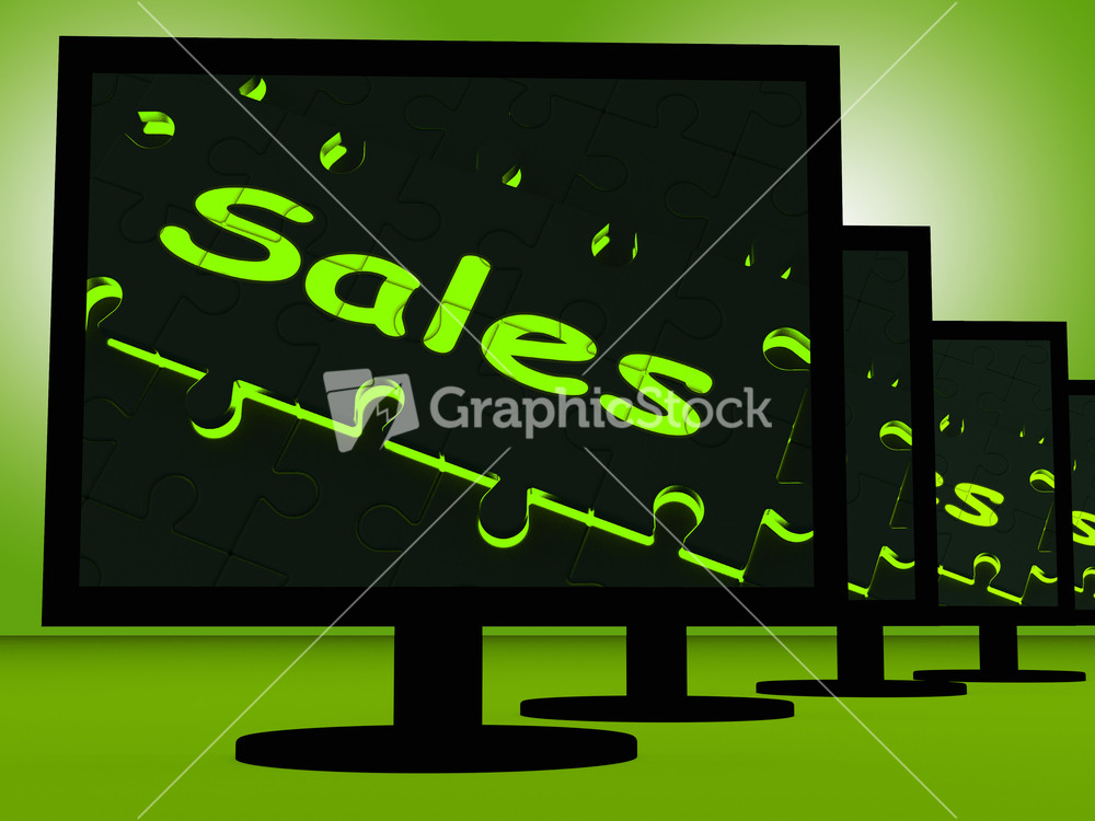 Sales On Monitors Shows Promotions