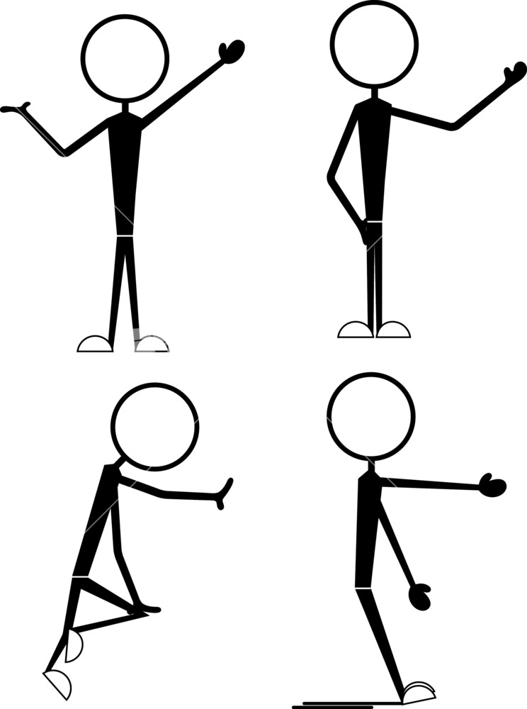 Set Of Cartoon Stick Figures