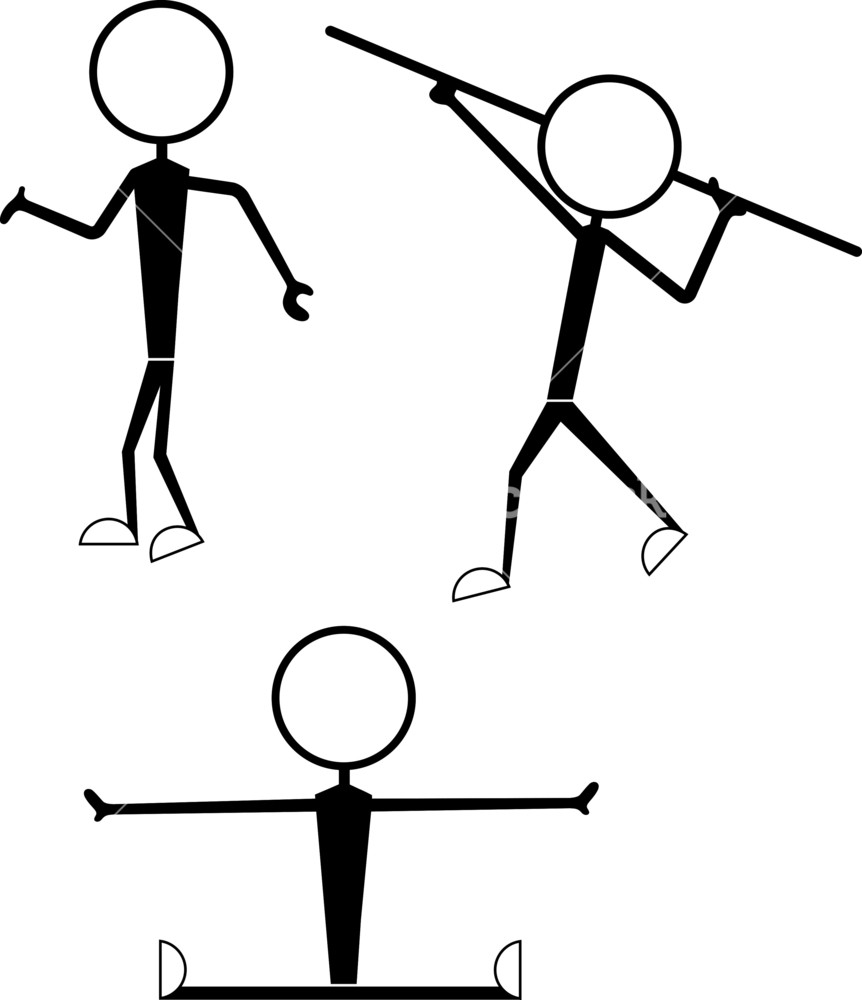 stick figure action poses