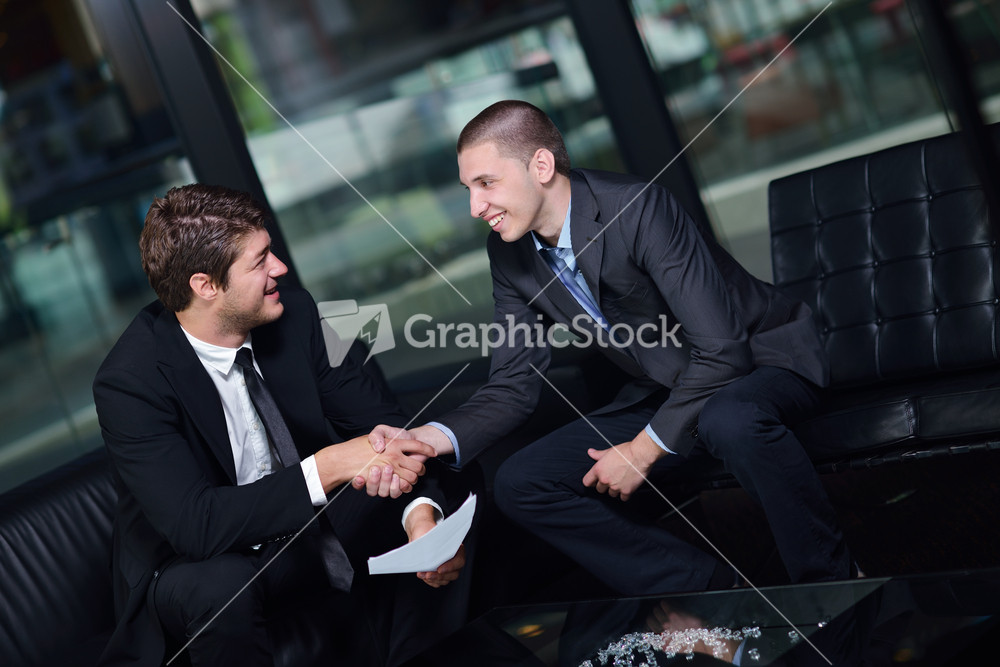Business people making deal