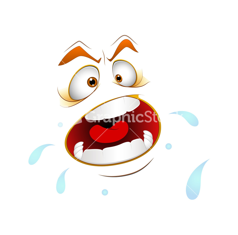 Shouting Cartoon Face Stock Image