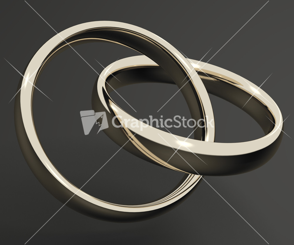 Silver Or White Gold Rings Representing Love Valentines And Romance