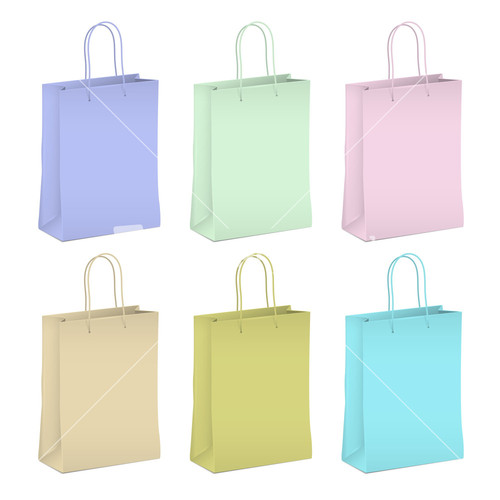 Vector Empty White Shopping Paper Bag Stock Image