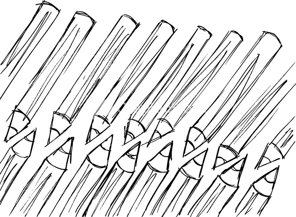 Sketch Of Pencils Pattern. Vector Illustration