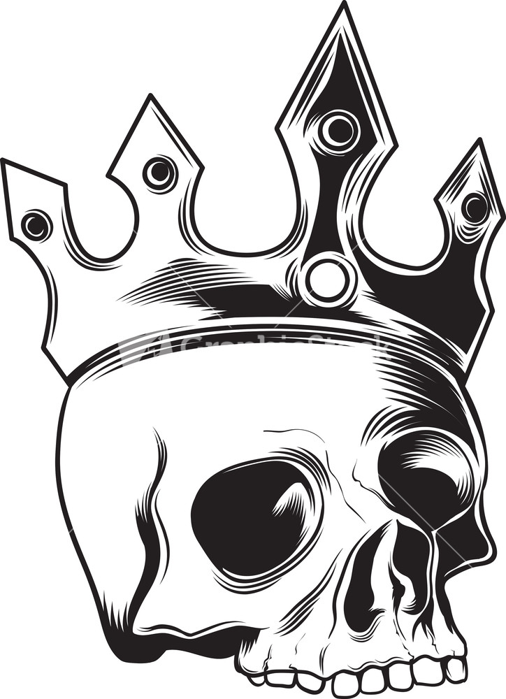 Download Skull Vector Element With Crown Stock Image
