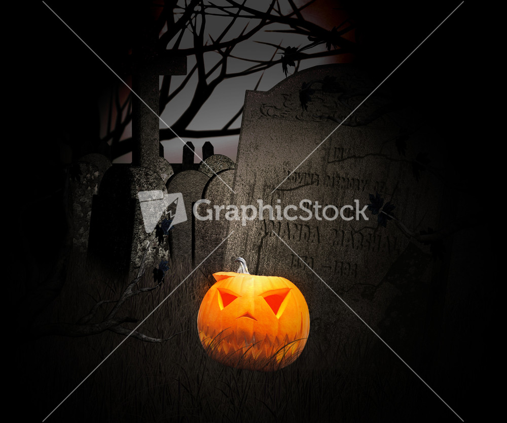 Spooky Graveyard Backdrop