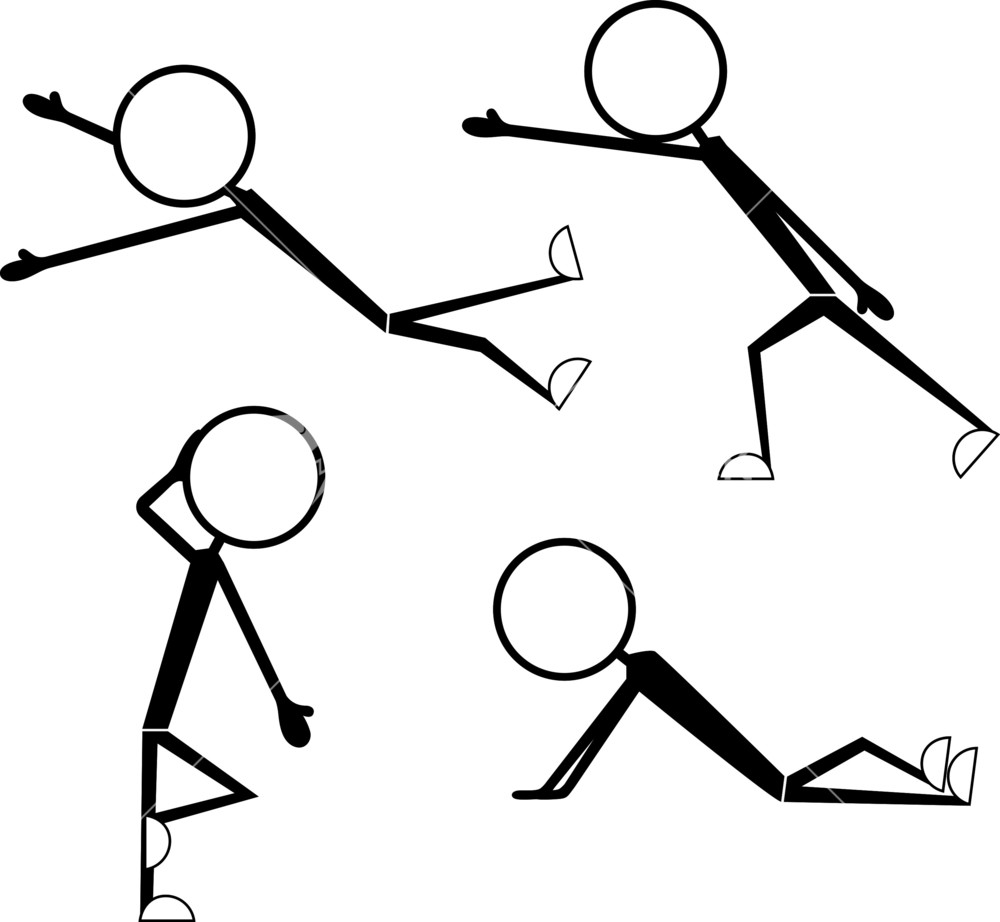 Stick Figure Cartoon Characters Actions Stock Image