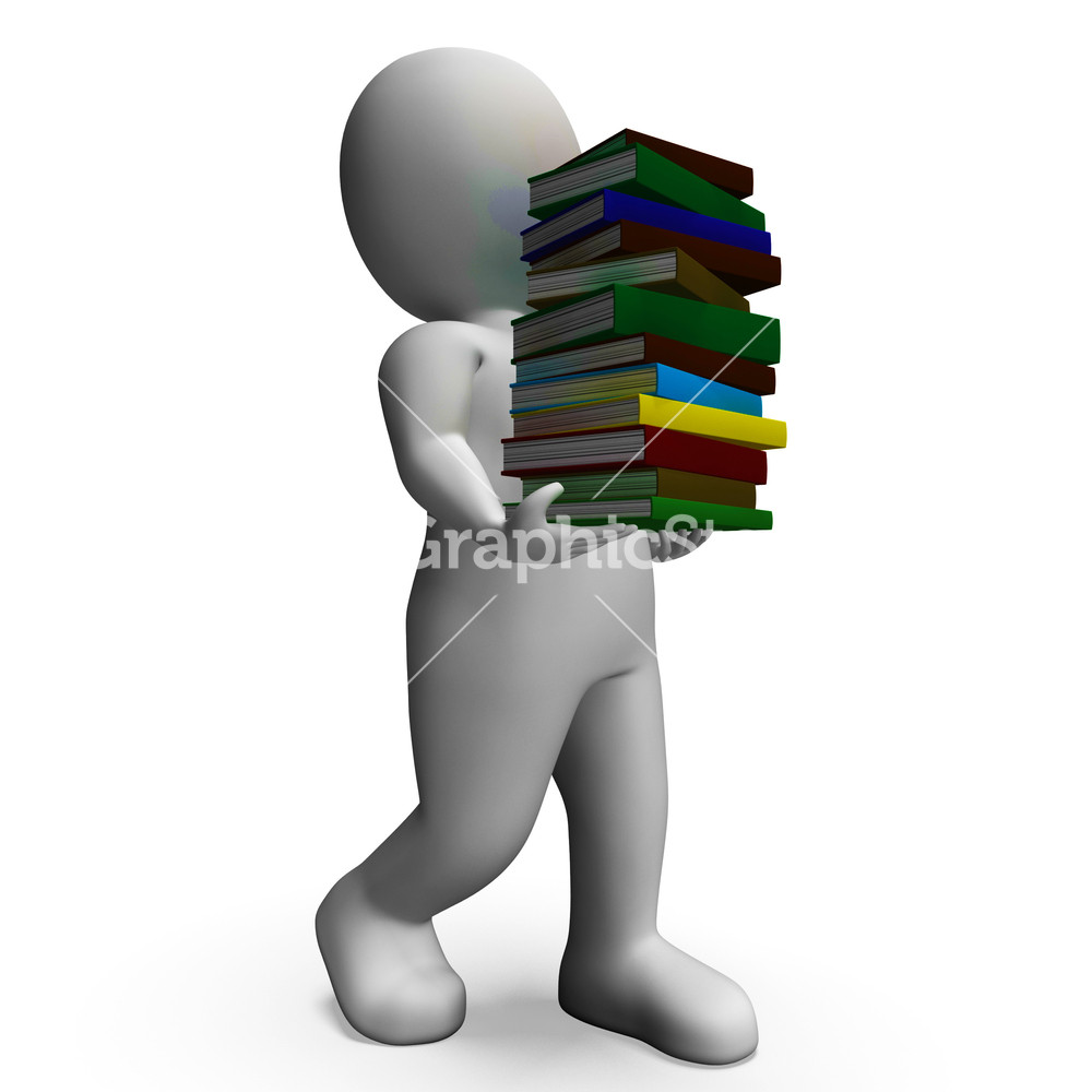 Student Carrying Books Shows Education