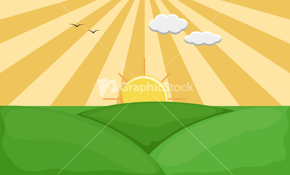 Sunrise - Cartoon Background Vector