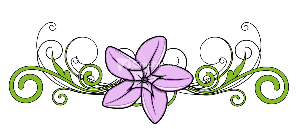 Swirl Flower Divider Vector Stock Image
