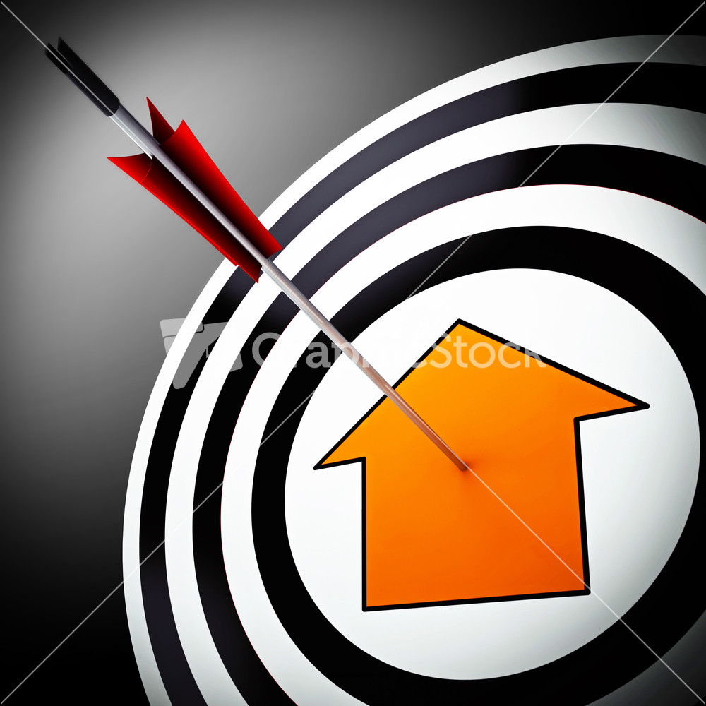 Target Arrow Up Shows Aiming To Succeed