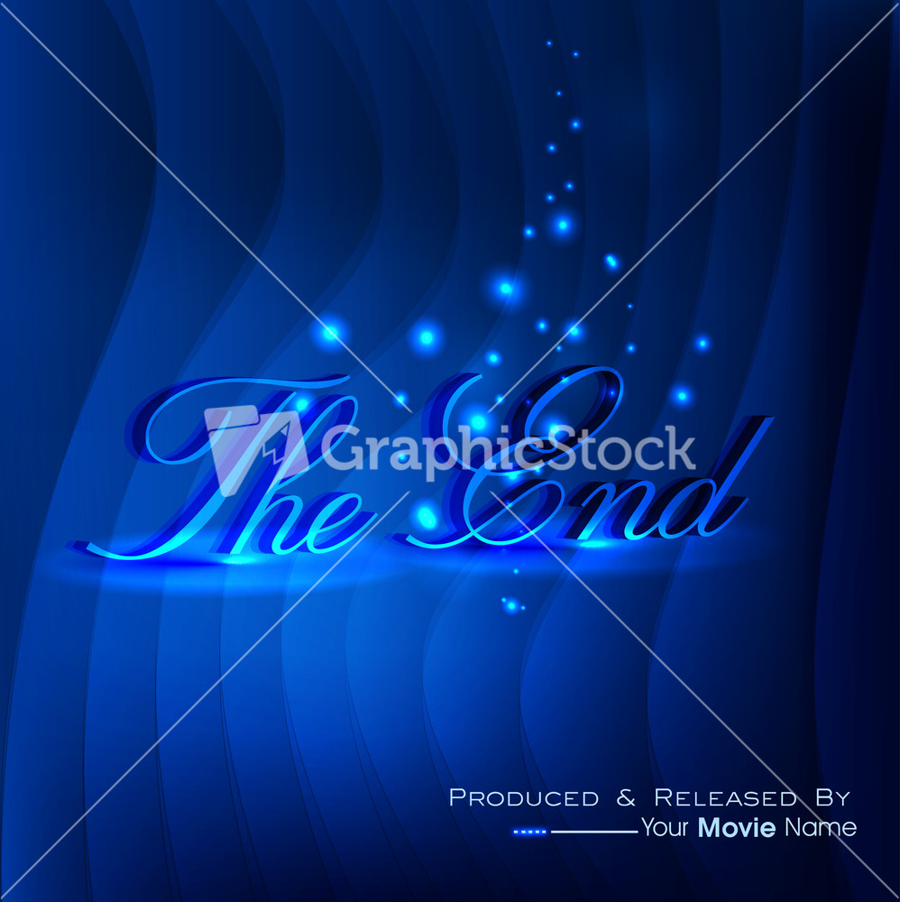The End. Moving Ending Screen. Stock Image